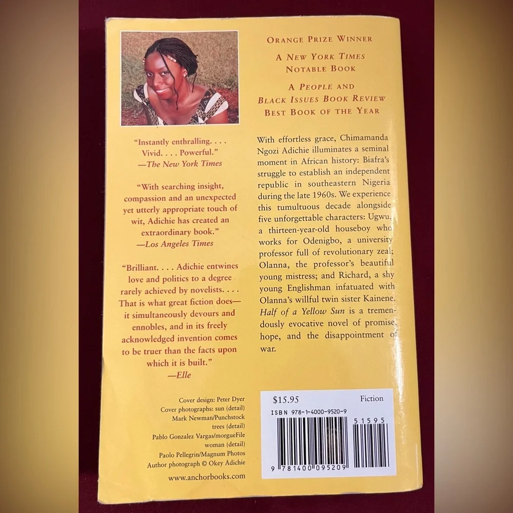 HALF of a YELLOW SUN ☀️ A Novel by: CHINAMANDA NGOZI ADICHIE (paperback, 2006 - Picture 3 of 5
